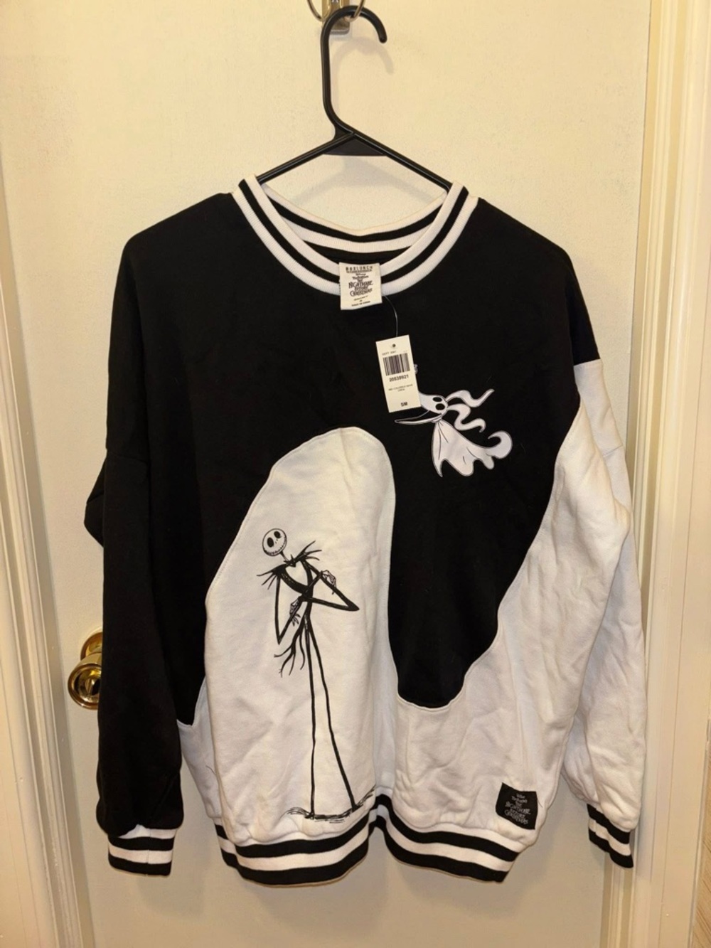Disney Black & White Jack Skellington Crewneck Sweater
